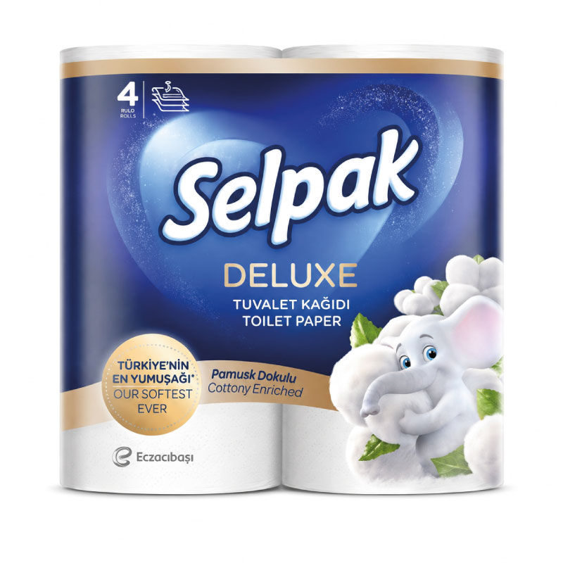 Selpak Deluxe Toilet Paper, 4 Rolls